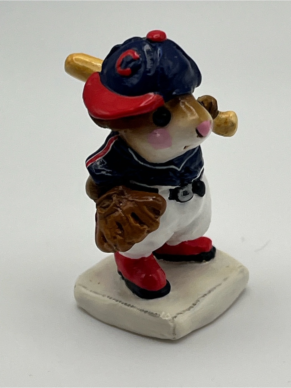 1989 Wee Forest Folk MS-15 Batter Up in Cleveland Indians colors